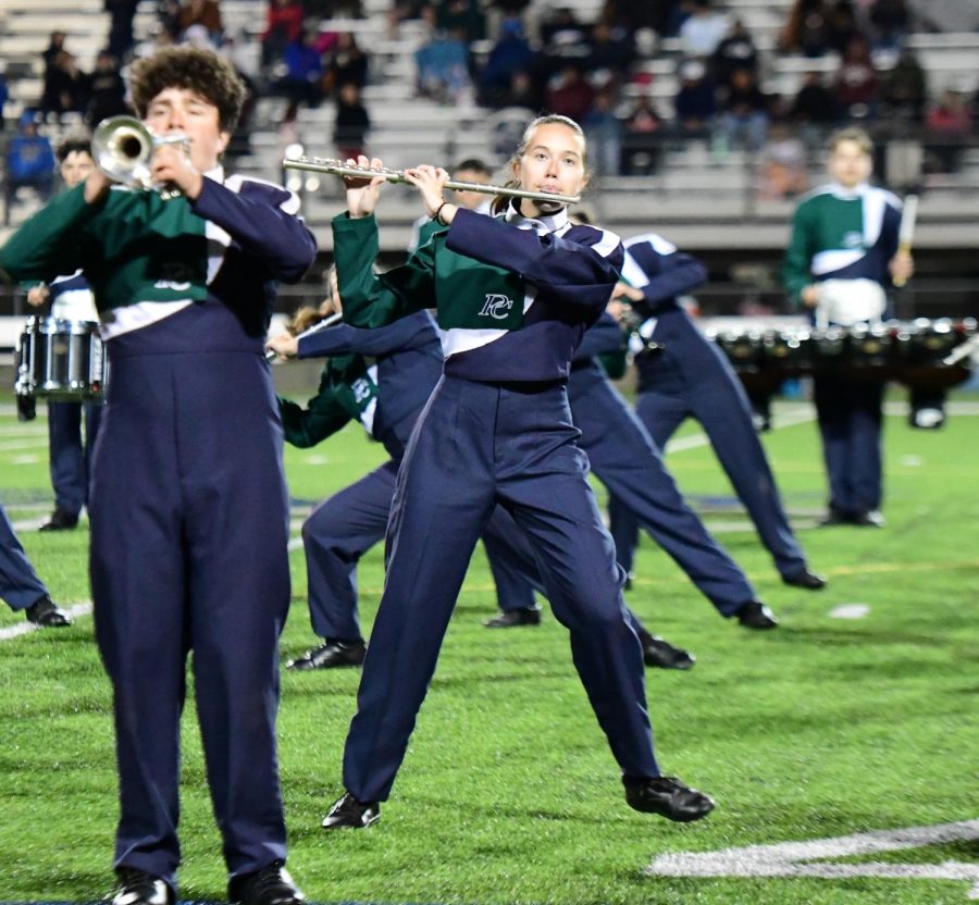 Katie Kleinheksel (12) performs at the Homecoming half-time show on September 9, 2022. Katie has been in band all four years of high school and said,We have a really interesting show this year that has some pretty cool moments. The band has been working hard this season and our directors are really pushing us to be the best we can be. I’m excited to see where this competition season takes us!