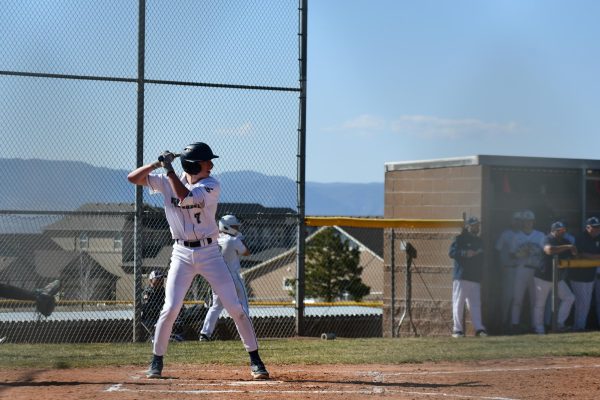 Jake Holm (10) steps up to the plate at the  April 7 contest against Pueblo West.